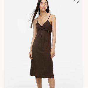 NWOT Brown Twist-Detail Dress H&M